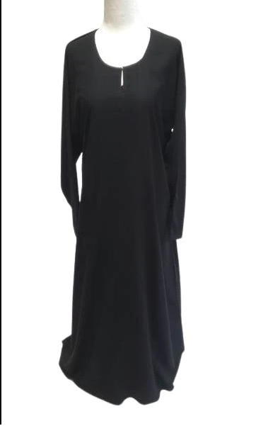 Plain black closed front Abaya  (size 50-54)